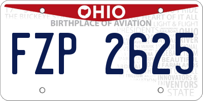 OH license plate FZP2625