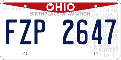 OH license plate FZP2647