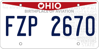 OH license plate FZP2670