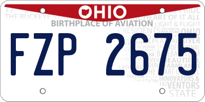 OH license plate FZP2675