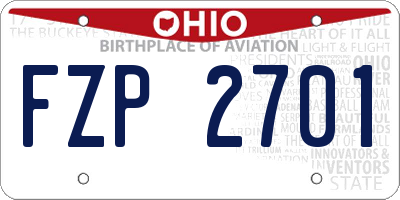 OH license plate FZP2701