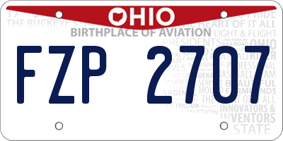 OH license plate FZP2707