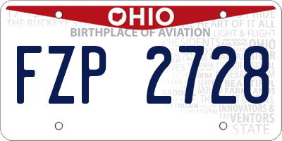 OH license plate FZP2728