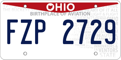 OH license plate FZP2729