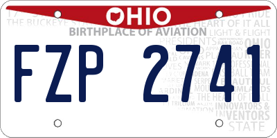 OH license plate FZP2741
