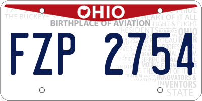 OH license plate FZP2754