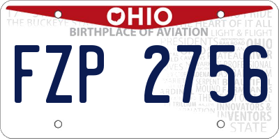OH license plate FZP2756