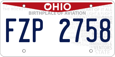 OH license plate FZP2758