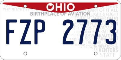 OH license plate FZP2773