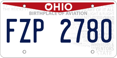 OH license plate FZP2780
