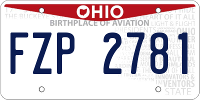 OH license plate FZP2781