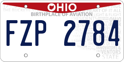 OH license plate FZP2784
