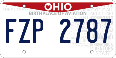 OH license plate FZP2787