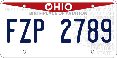 OH license plate FZP2789