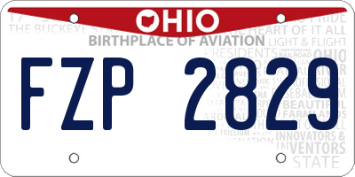 OH license plate FZP2829