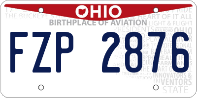 OH license plate FZP2876