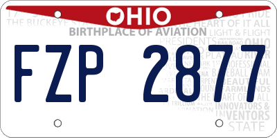 OH license plate FZP2877