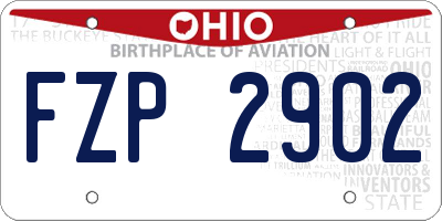 OH license plate FZP2902