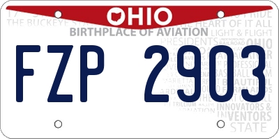 OH license plate FZP2903