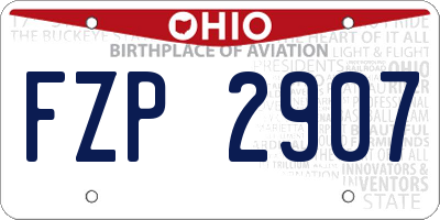 OH license plate FZP2907