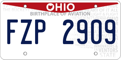 OH license plate FZP2909