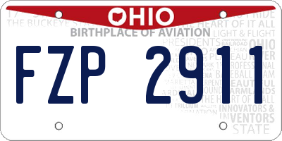 OH license plate FZP2911
