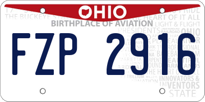OH license plate FZP2916