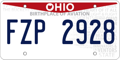 OH license plate FZP2928