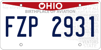OH license plate FZP2931