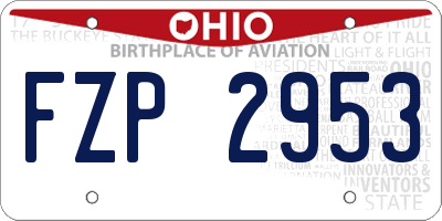 OH license plate FZP2953