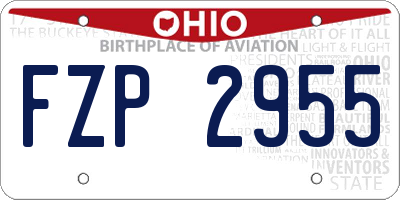OH license plate FZP2955