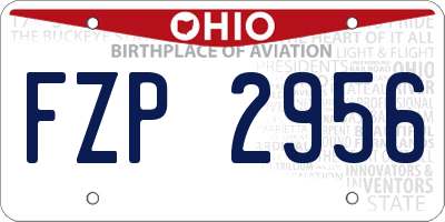 OH license plate FZP2956