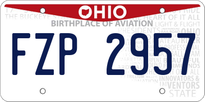 OH license plate FZP2957