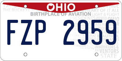 OH license plate FZP2959