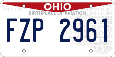 OH license plate FZP2961
