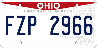 OH license plate FZP2966