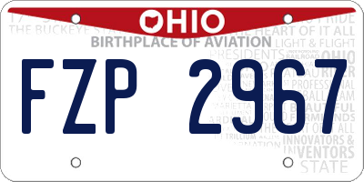 OH license plate FZP2967