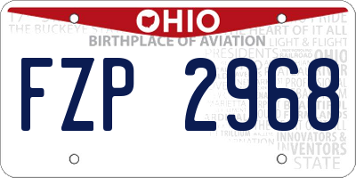 OH license plate FZP2968