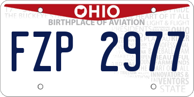 OH license plate FZP2977