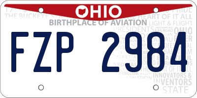 OH license plate FZP2984
