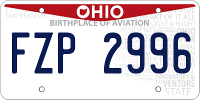 OH license plate FZP2996