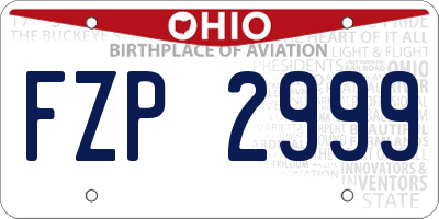 OH license plate FZP2999