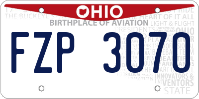 OH license plate FZP3070