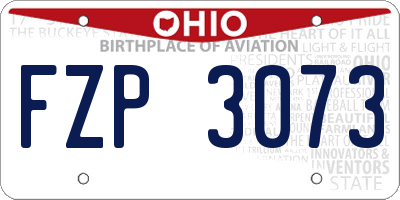 OH license plate FZP3073