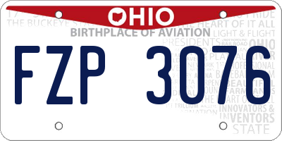 OH license plate FZP3076