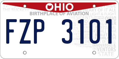 OH license plate FZP3101