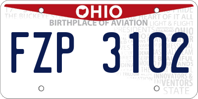 OH license plate FZP3102