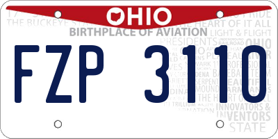 OH license plate FZP3110