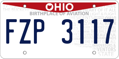 OH license plate FZP3117