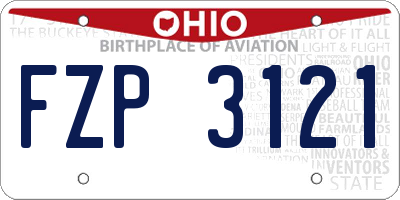 OH license plate FZP3121